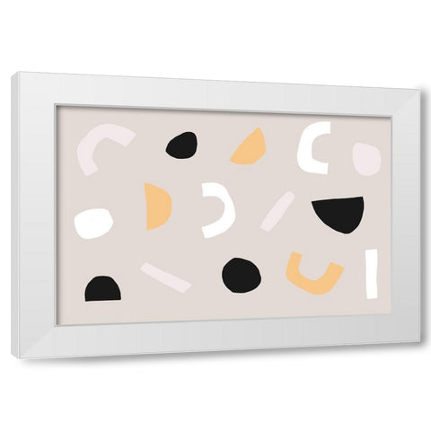 Abstract Get Together No 2 White Modern Wood Framed Art Print by uplusmestudio