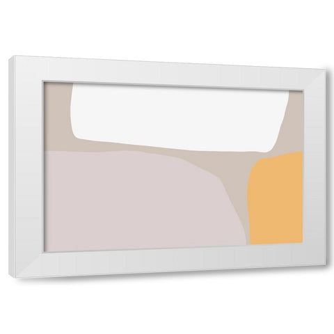 Abstractions No 2 White Modern Wood Framed Art Print by uplusmestudio