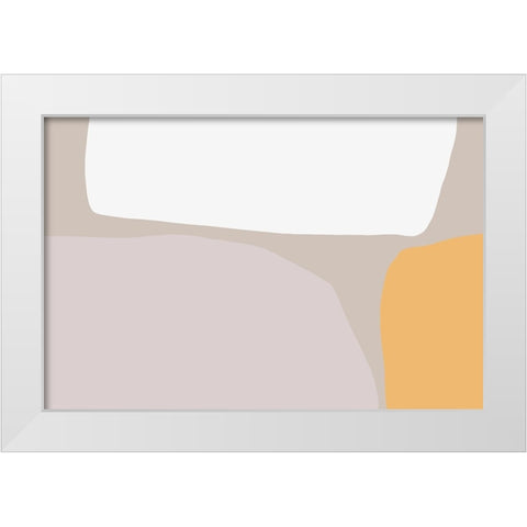 Abstractions No 2 White Modern Wood Framed Art Print by uplusmestudio