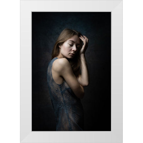 Halyna White Modern Wood Framed Art Print by Kurz, Christian
