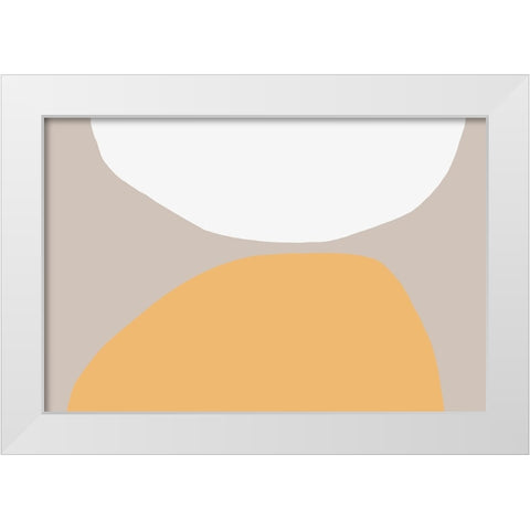 Abstractions No 3 White Modern Wood Framed Art Print by uplusmestudio
