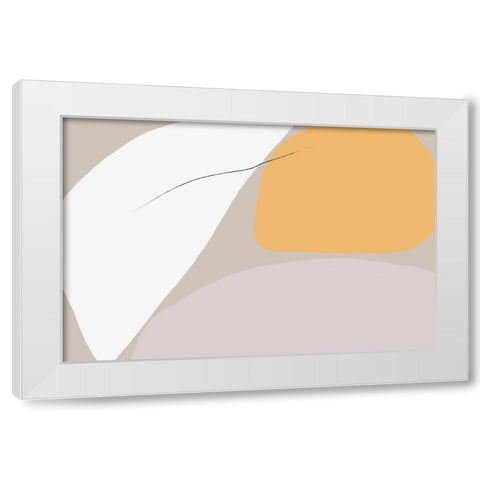 Abstractions No 4 White Modern Wood Framed Art Print by uplusmestudio