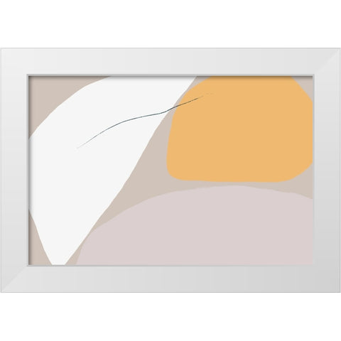 Abstractions No 4 White Modern Wood Framed Art Print by uplusmestudio