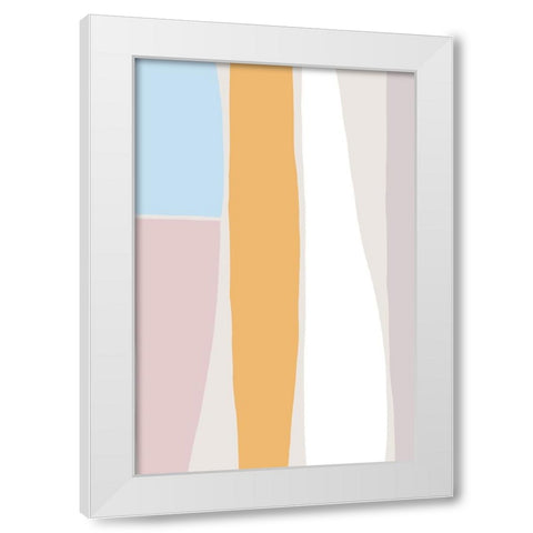 Feel Good Stripes White Modern Wood Framed Art Print by uplusmestudio