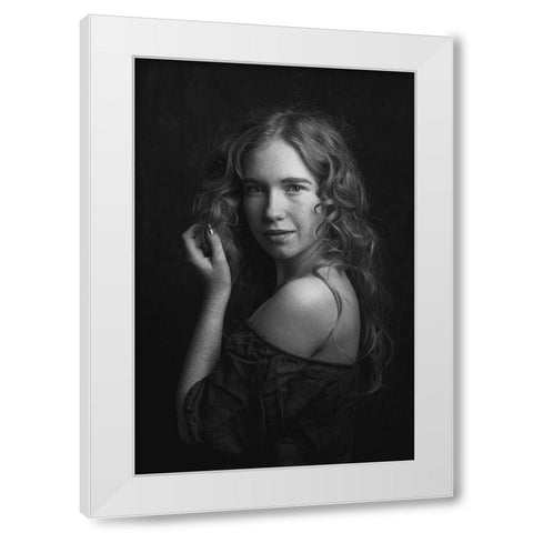 Corina White Modern Wood Framed Art Print by Franke, Ruth