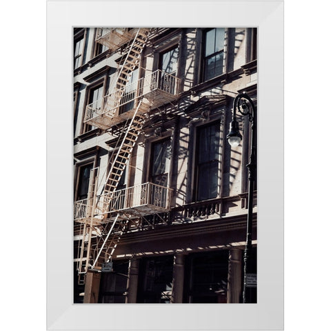 New York City Fire Escapes 03 White Modern Wood Framed Art Print by Martin, Rikard