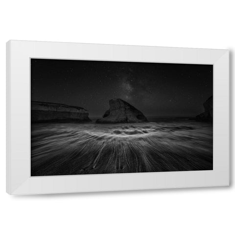 Shark Fin Cove And The Wbb White Modern Wood Framed Art Print by Zeng, Jiahong