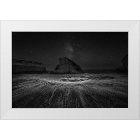 Shark Fin Cove And The Wbb White Modern Wood Framed Art Print by Zeng, Jiahong