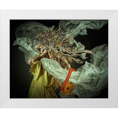 Afrodita III White Modern Wood Framed Art Print by Calderon, Francis