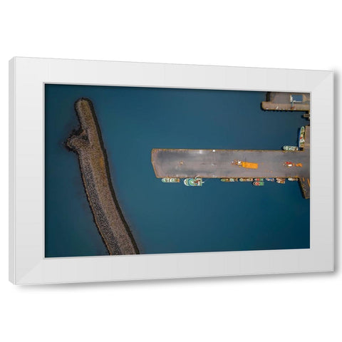 Port White Modern Wood Framed Art Print by Kravanja, Jure