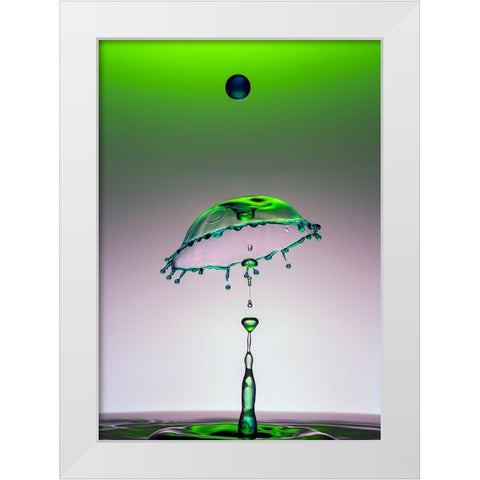 Dancing Drops White Modern Wood Framed Art Print by Sayadi, Yousef
