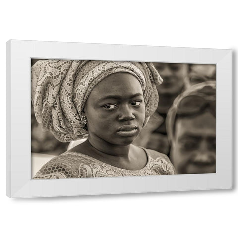 Eyes Of Africa White Modern Wood Framed Art Print by Thanasaki