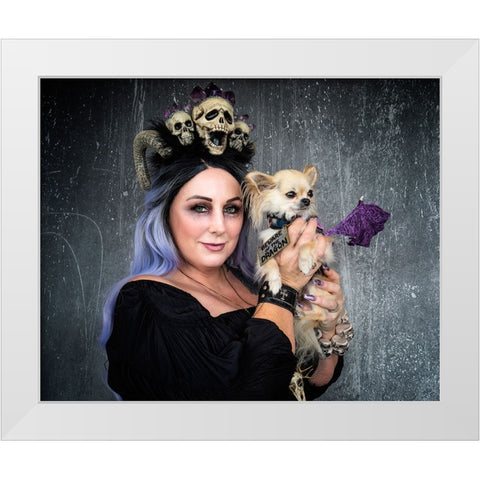 Beware Of The Dragon White Modern Wood Framed Art Print by Springgay, Daniel