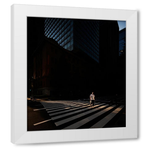 Sliced Light White Modern Wood Framed Art Print by Takachi, Yasuhiro