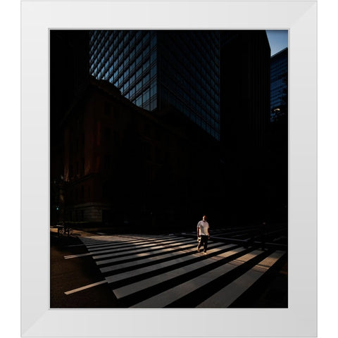 Sliced Light White Modern Wood Framed Art Print by Takachi, Yasuhiro