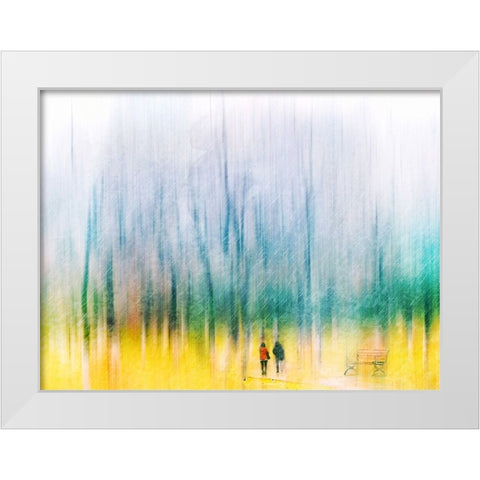 Accompany White Modern Wood Framed Art Print by Lammakmak