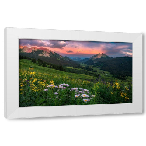 Blooming In The Valley White Modern Wood Framed Art Print by Xu, Mei