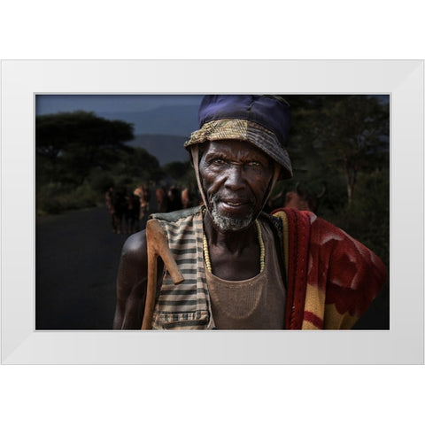 The Cowherd 02 White Modern Wood Framed Art Print by Perovich, Irene