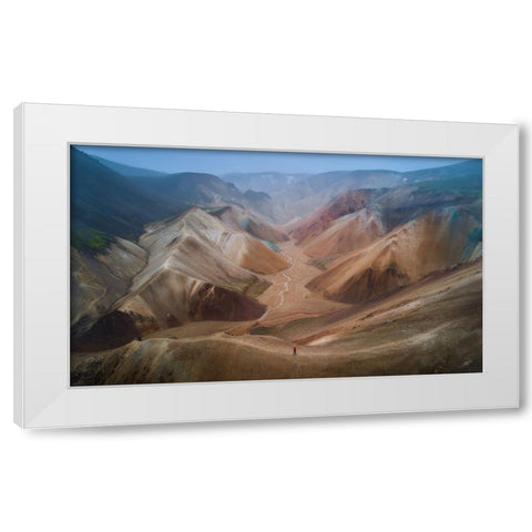 Valley Of Painted Hills White Modern Wood Framed Art Print by De La, Javier