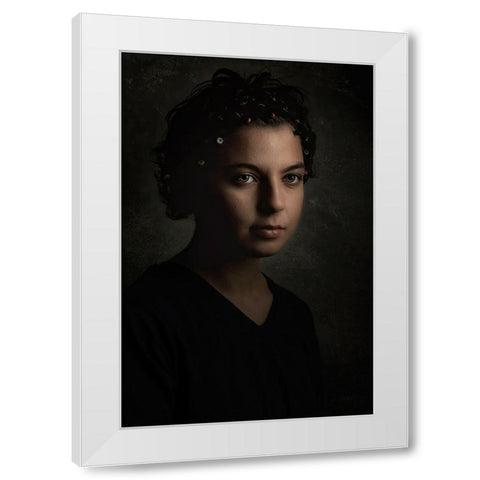 In Dim Light White Modern Wood Framed Art Print by Kiral, Cicek