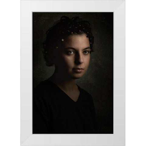 In Dim Light White Modern Wood Framed Art Print by Kiral, Cicek