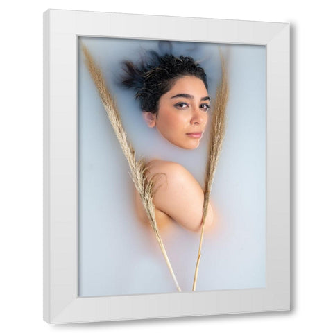 Untitled White Modern Wood Framed Art Print by Sedaghi, Hooman