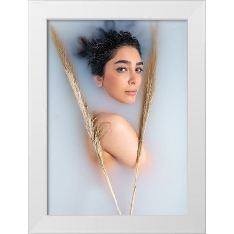Untitled White Modern Wood Framed Art Print by Sedaghi, Hooman