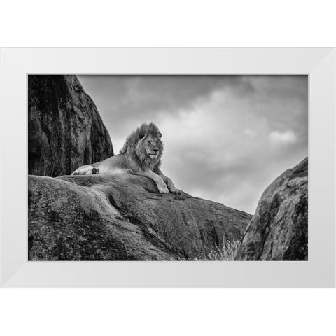 The King! White Modern Wood Framed Art Print by Khataw, Ali