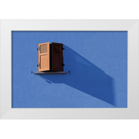 Long Shadow White Modern Wood Framed Art Print by Marcel, Streiff