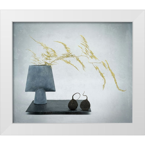 Minimalistic Still Life With A Touch Of Zen White Modern Wood Framed Art Print by Dingemans, Saskia