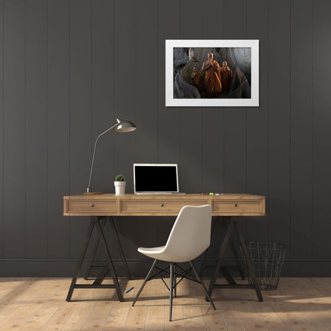 Prayer Together White Modern Wood Framed Art Print by Fifi, Magdalena