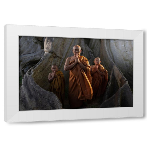 Prayer Together White Modern Wood Framed Art Print by Fifi, Magdalena