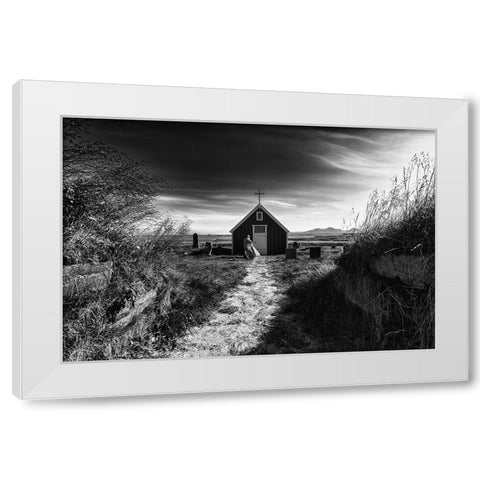 The Monk White Modern Wood Framed Art Print by Klesse, Andreas