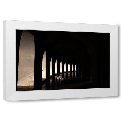 Pray For Allah White Modern Wood Framed Art Print by Alam Khan, Rakibul