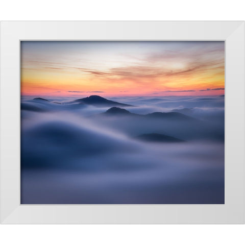 Time Of Inversions White Modern Wood Framed Art Print by Holic, Filip