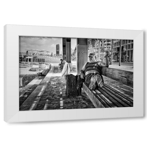 Tel AvIV White Modern Wood Framed Art Print by Parush, Zvika