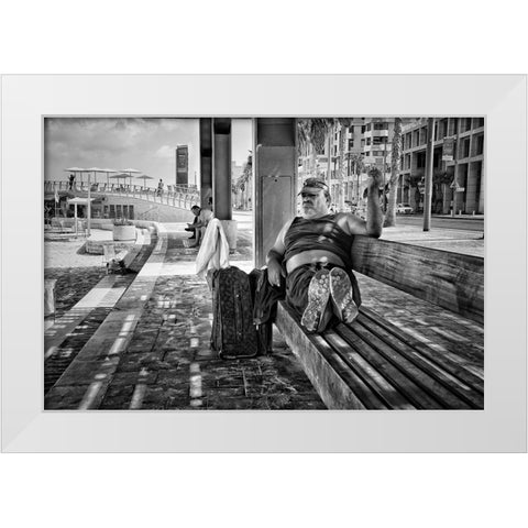 Tel AvIV White Modern Wood Framed Art Print by Parush, Zvika