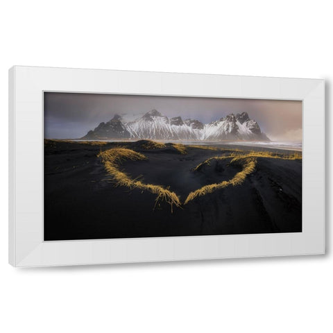 Stokksnes In Love White Modern Wood Framed Art Print by Nunez Buj, Rodrigo