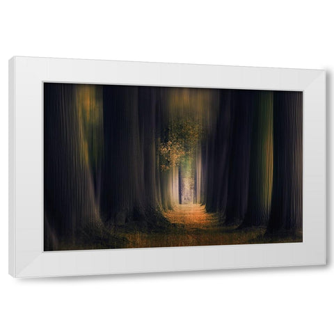 Infinity White Modern Wood Framed Art Print by Van Der, Jan