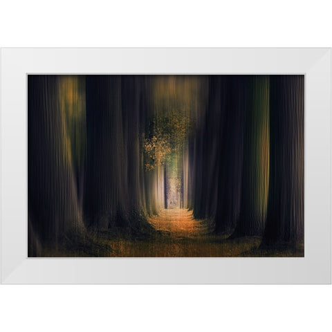 Infinity White Modern Wood Framed Art Print by Van Der, Jan