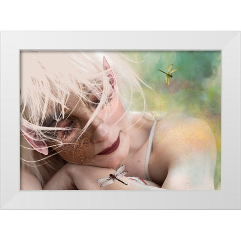 Sen Elfa... White Modern Wood Framed Art Print by Calkosinska-Kajzer, Ewa
