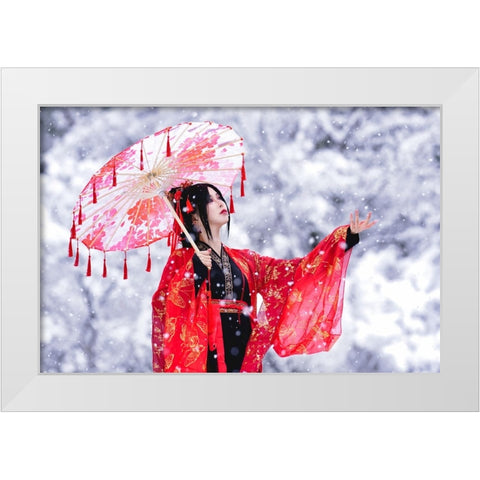 Red Earth White Modern Wood Framed Art Print by Suemasa, Hiroaki