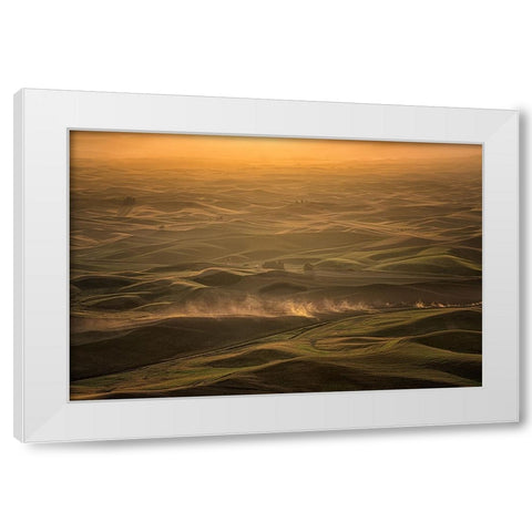 The Palouse In The Morning White Modern Wood Framed Art Print by Wang, Ti