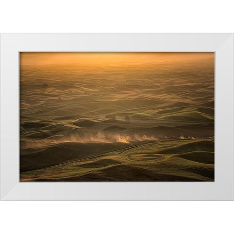 The Palouse In The Morning White Modern Wood Framed Art Print by Wang, Ti