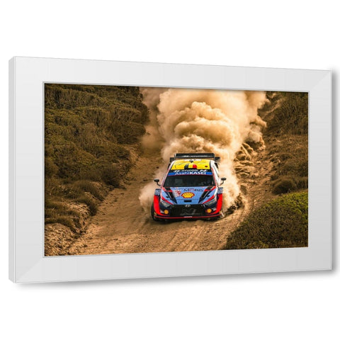Hyundai Wrc White Modern Wood Framed Art Print by Szabo, Attila
