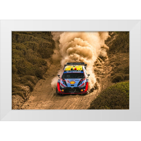 Hyundai Wrc White Modern Wood Framed Art Print by Szabo, Attila