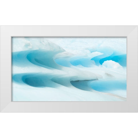 Glacier In The Land Of Fire (Tierra Del Fuego) White Modern Wood Framed Art Print by Gross, Benny
