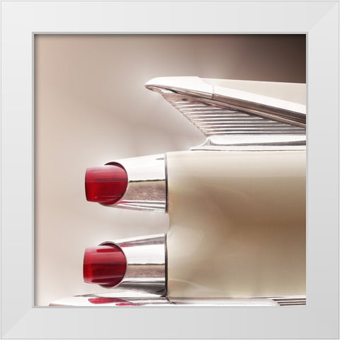 American Classic Car Custom Royal 1959 Tail Fin White Modern Wood Framed Art Print by Gube, Beate