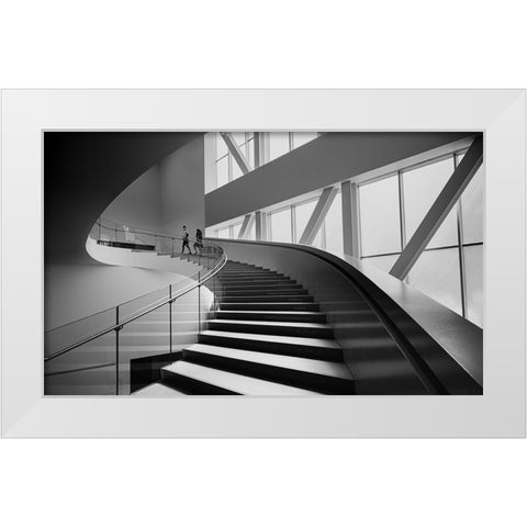 Quebec Art Museum White Modern Wood Framed Art Print by Gu, Sheena