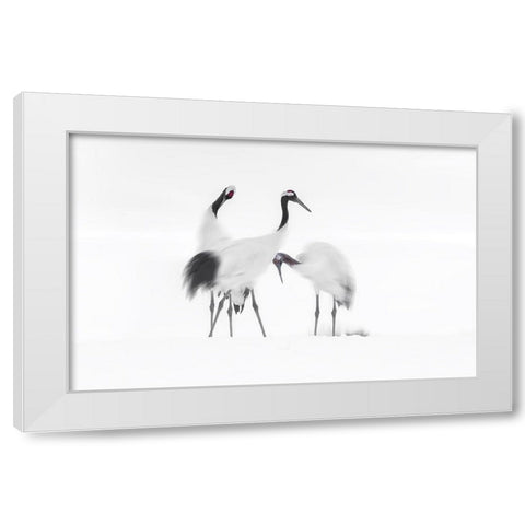 Family White Modern Wood Framed Art Print by Deng, Larry